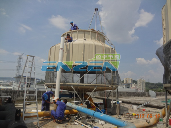改造無電機(jī)冷卻塔施工中